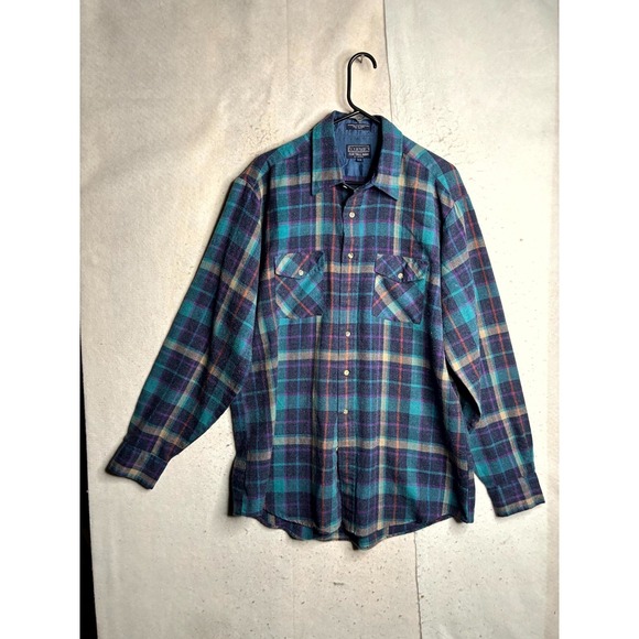 Boulevaro Other - VTG Boulevard for Tall Man Shirt Mens XLT 17-17.5 Multi Plaid Flannel Button Up